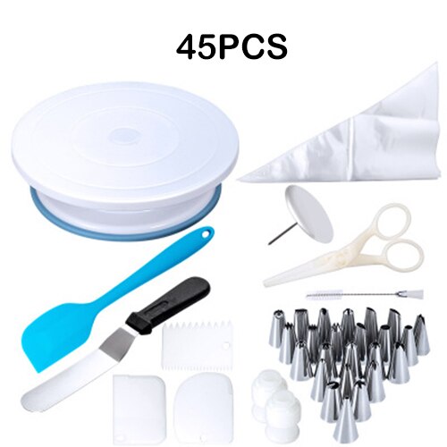 DIY Cake Turntable Baking Silicone Mold Cake Plate Rotating Anti-Skid Round Cake Decorating Stand Tools Rotary Table Pastry: 45PCS