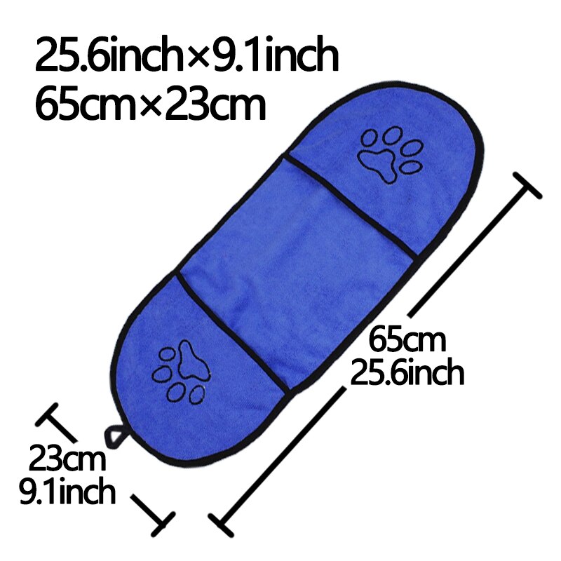 Serviette de bain en microfibre pour petit chat, Ultra absorbante, sèche-linge pour chiots et grands chiens, peignoir, couverture pour chaton avec poche: deep blue