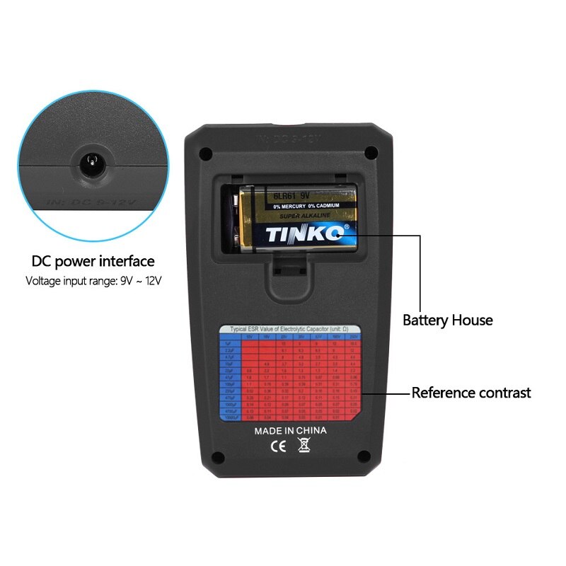 Digital transistor esr 02 pro tester smd komponenter diode triode motstand kondensator induktor meter multimeter med pinsett