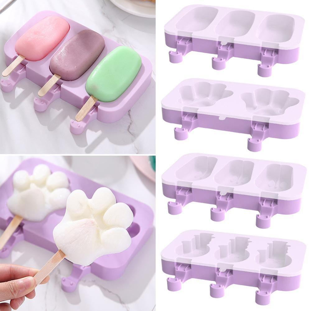 Moule à glace en silicone pour bâtonnets de glace, moules à glace recouverts, moules à glace pour enfants,  x8 moules en 7, 50 bâtonnets faits à la main, glace en bois  m0 l 2