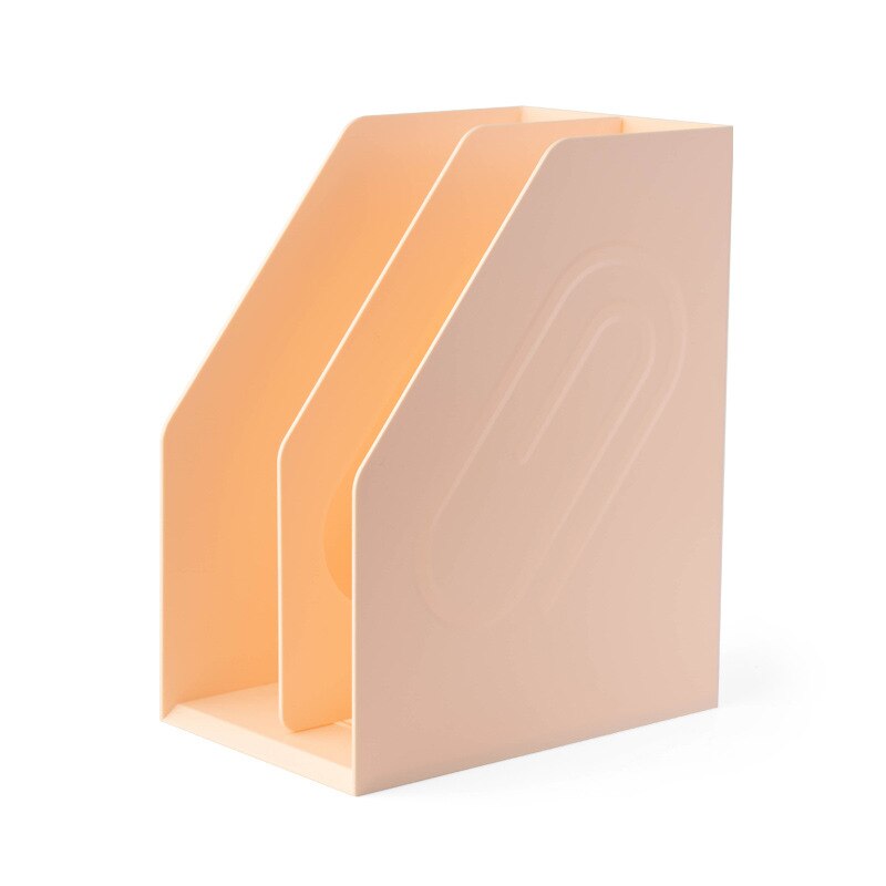 Diy Removable File Organizer Box Office Desk File Tray Magazine Holder Stand Office Organizer Desktop Bookends: pink