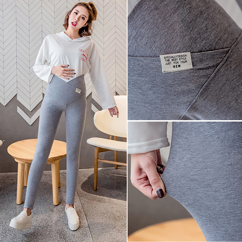 Graviditets leggings mavestøttetøj til gravide gravide leggings strikkede bukser skinny pants 28% off