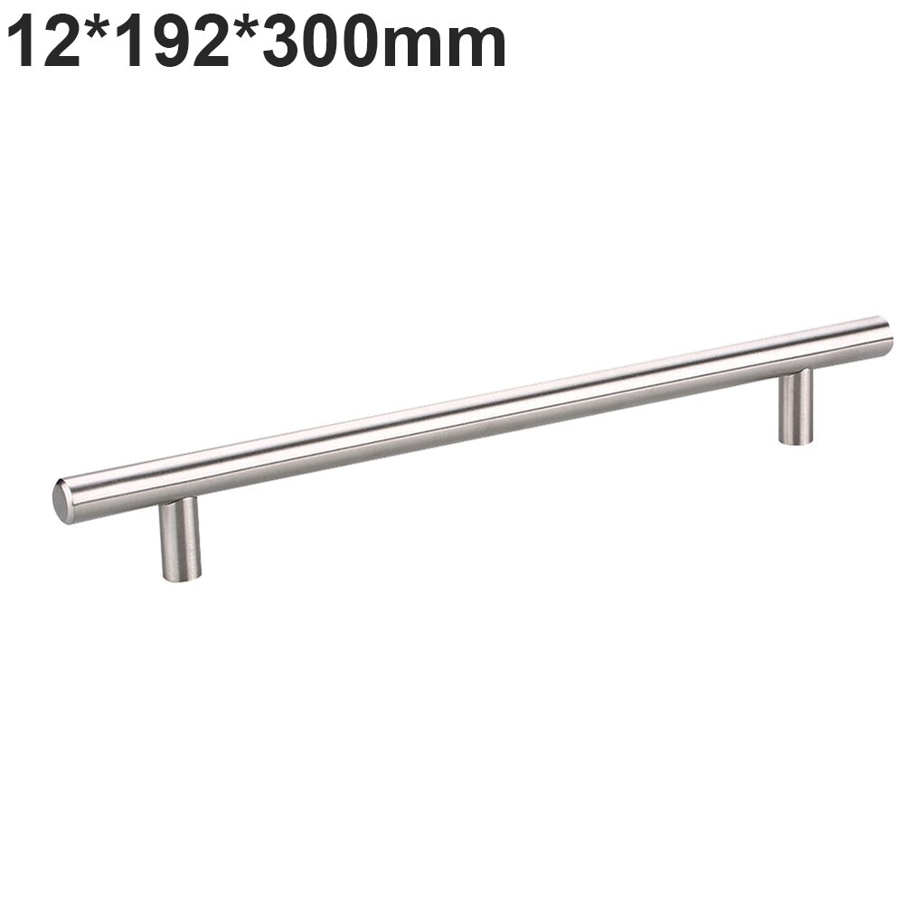 12mm Practical Stainless Steel Kitchen Door T Bar Handle Pull Knob Cabinet Drawer Furniture cabinet handle: 12x192x300mm