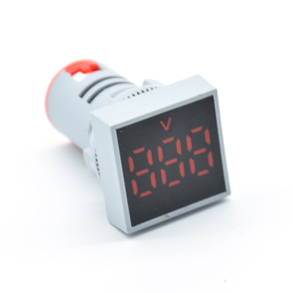 22mm ac 12-500v voltmeter vierkant paneel led digitale spanningsmeter indicatielampje 60-500v rood groen geel wit blauw 22mm vierkant