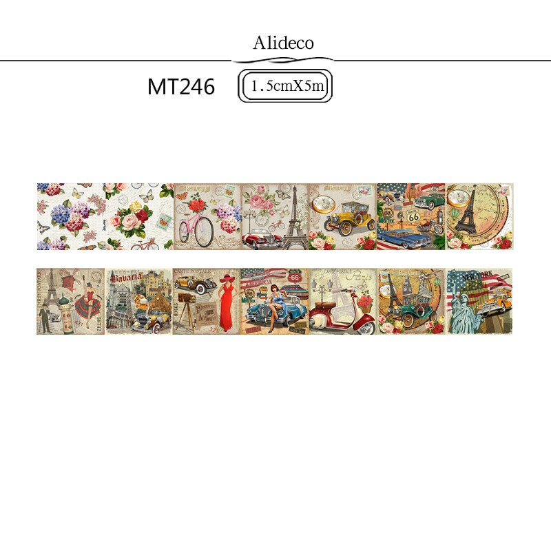 1 stk /1 mye washi maskeringstape havfrueblomst dekorativt selvklebende scrapbooking-papir japanske klistremerker 5m: 246 tieta