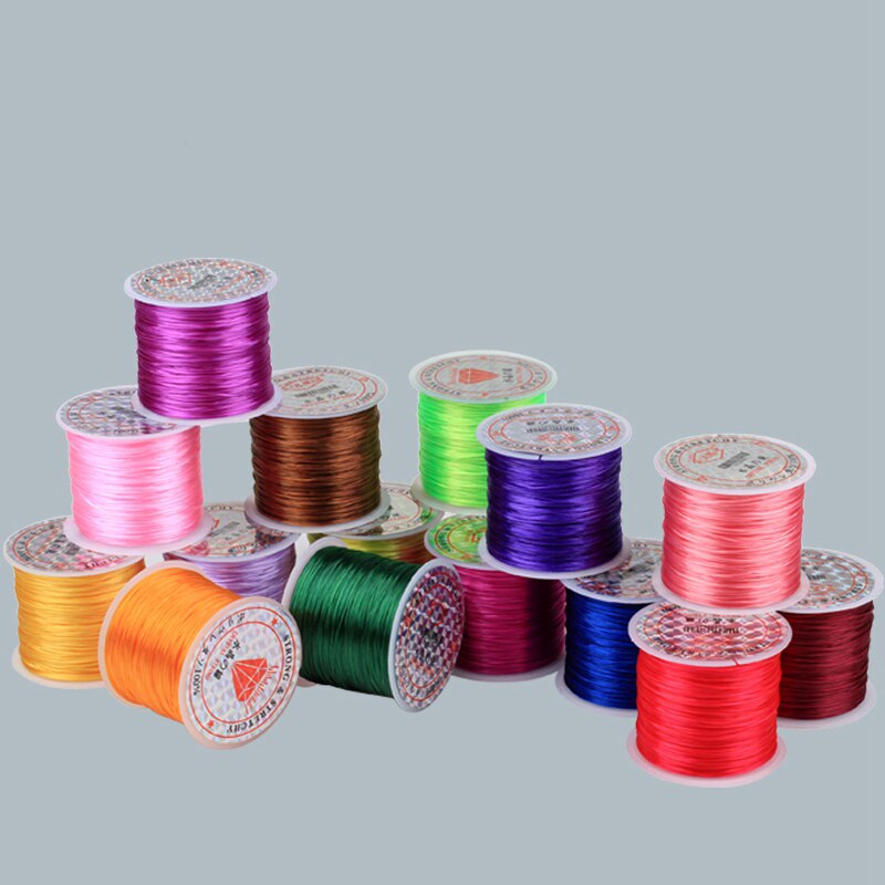 60 M Colorful Flexible Rope DIY Crystal Beading Stretch Cord Elastic Line Beadwork Wire Thread Jewelry Making 21 colors wire