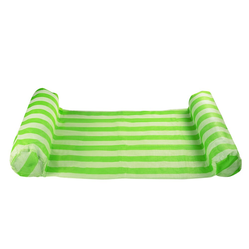 Oppustelig vand hængekøje madras swimmingpool mat flåder flydende stol seng let bærer svømning holdbare dele: Grøn