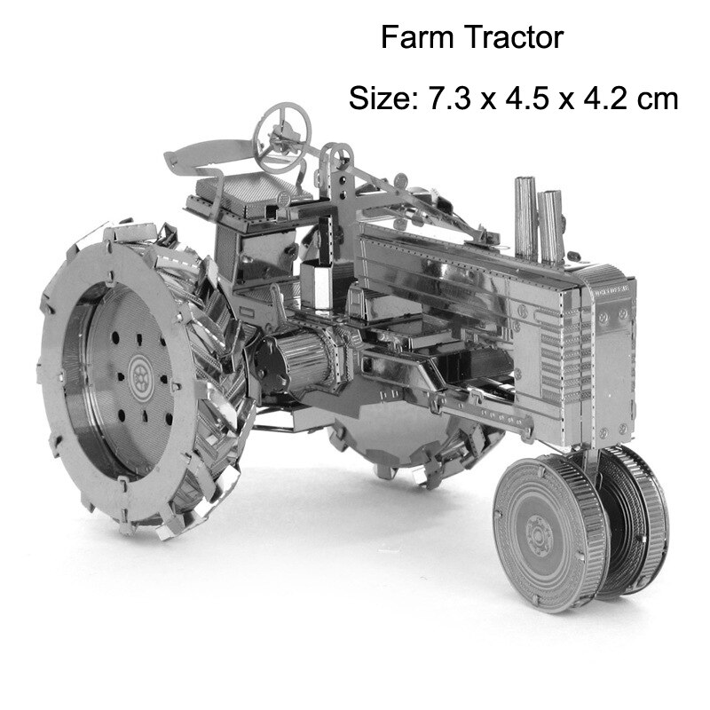 Engineering vehicle 3D Metal Puzzle Wheel Loader Crawler Crane Truck model KITS Assemble Jigsaw Puzzle Toys For Children: 53-Farm Tractor