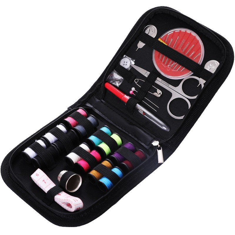 Kits de costura DIY, caja de costura multifunción, conjunto para acolchado a mano, costura, hilo de bordar, accesorios de costura, Kits de costura: Gris claro