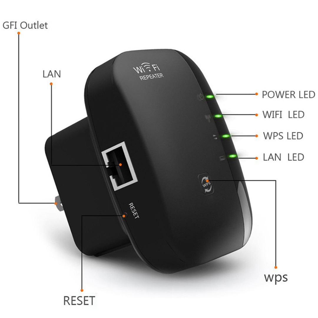 MAYITR 1pc High Speed WiFi Range Extender Portable Wireless Signal Repeater Shockproof Internet Booster Network Router