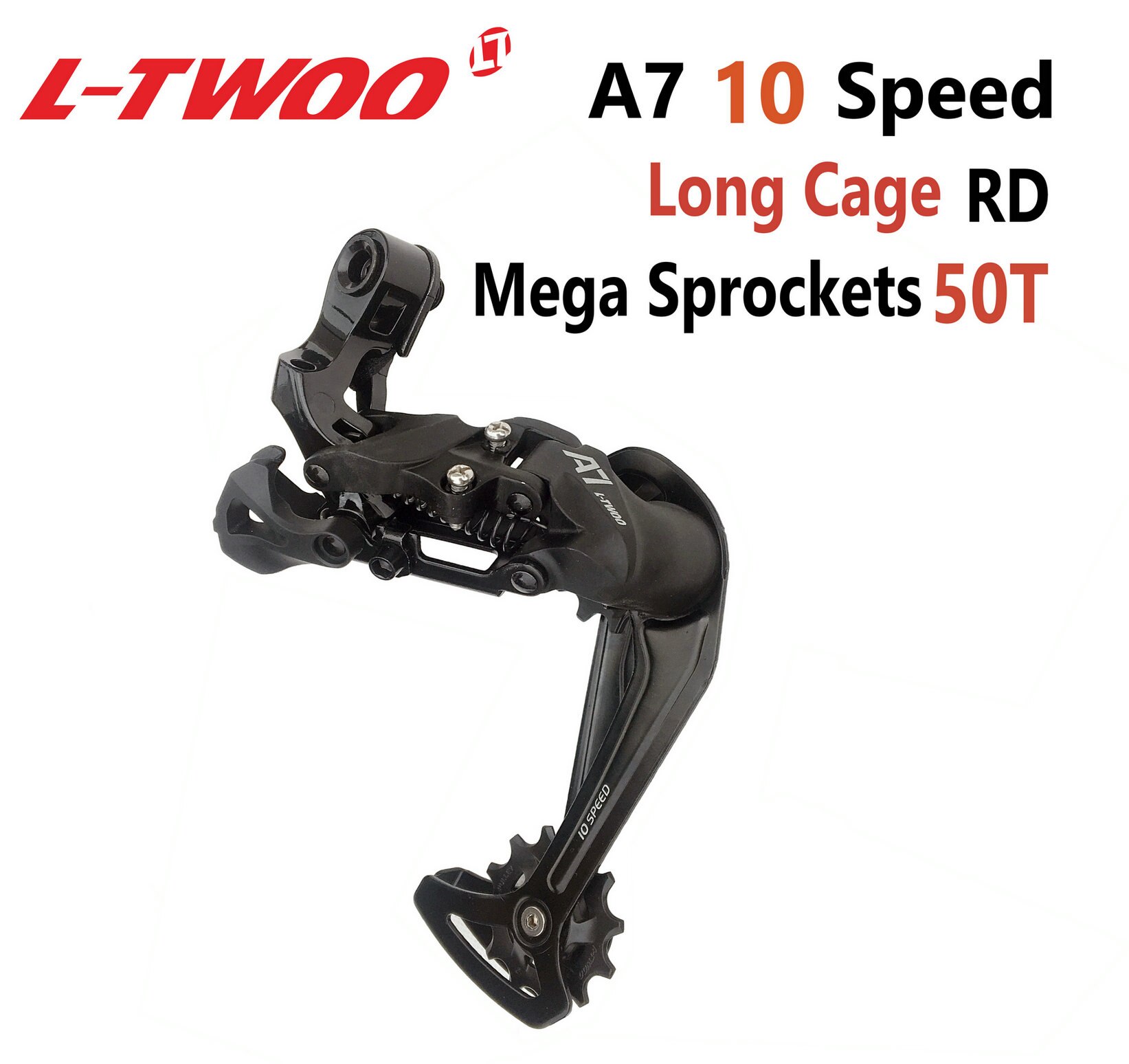 LTWOO-palanca de cambio de gatillo A7, 1x10, desviador trasero para bicicleta de montaña, piñones de Cassette de 10 velocidades, 42T, 46T, 50T, LTWOO: Rear Derailleur Long