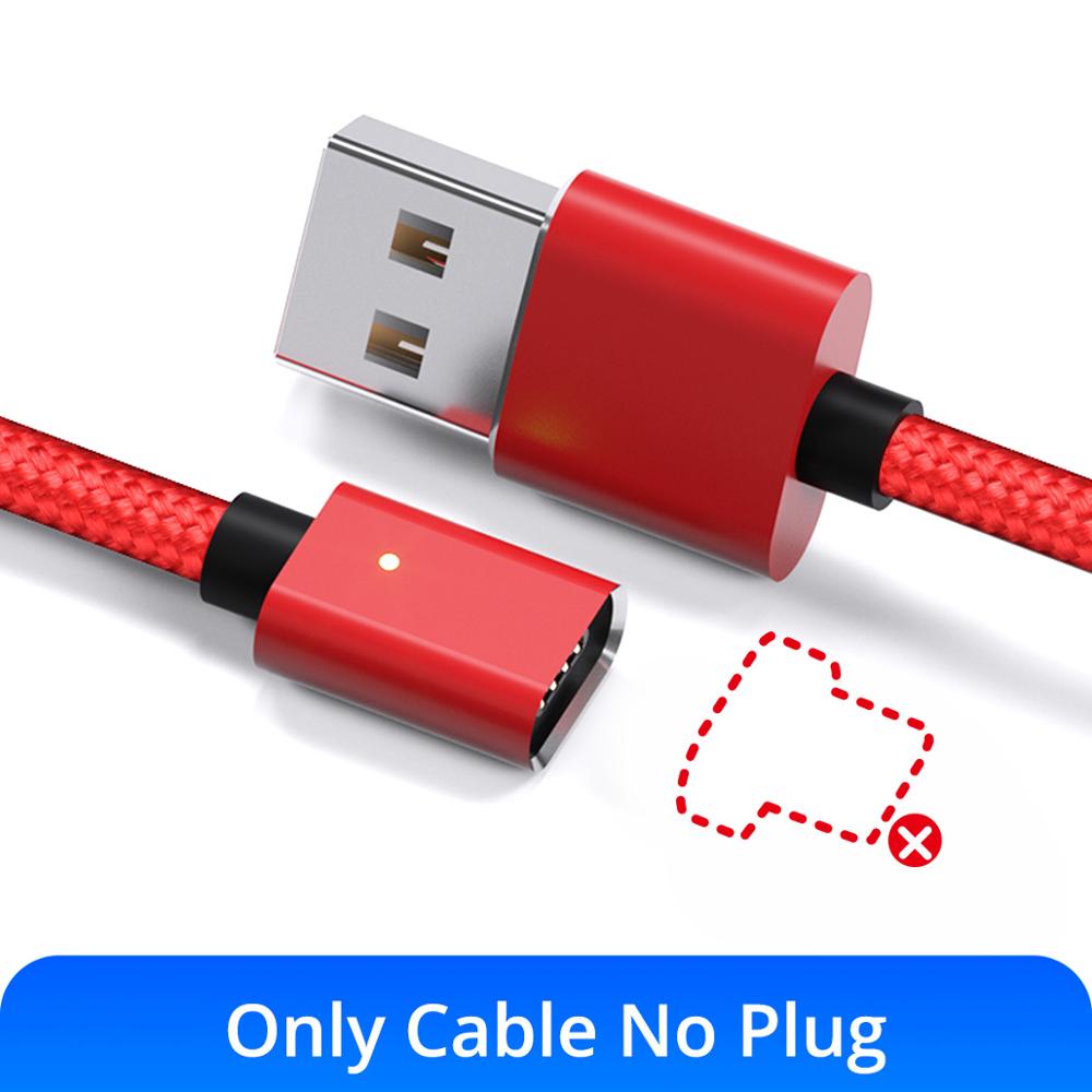 Anmone magnetische kabel snellader micro usb kabel 1m android datakabel magneet oplaadkabel voor mobiele 2m snellaadkabel: Rode kabel geen stekker / 1m