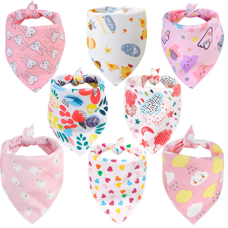 8 Stks/partij Pack Baby Bandana Kwijlen Slabbetjes Aankomst Kleur Super Zachte Bandana Slabbetjes Voor Jongens &amp; Meisjes 100% Organische katoen Zomer Slabbetjes: WDK80003