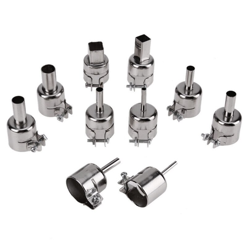 10Pcs Set Heat Tool Nozzles Kits for Air Soldering Station Repair Tools Heat Tool Hair Dryer