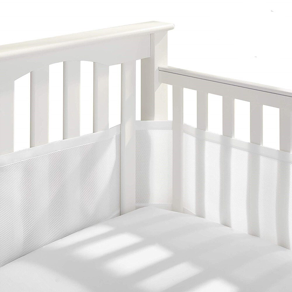 Lit de -né en maille 3D, pare-choc respirant pour protection de la tête, ensemble de literie pour bébé, décor de chambre d&#39;été: White