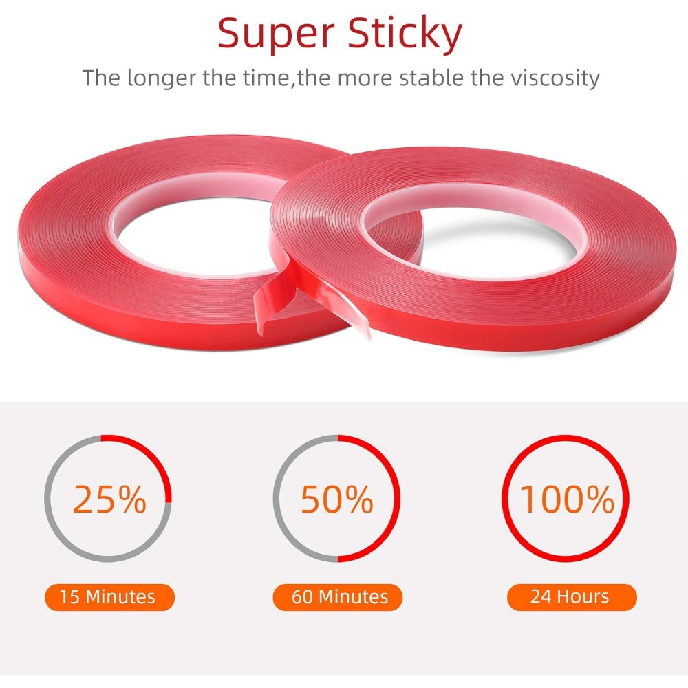 Nastro biadesivo super resistente da 300 cm, strappo senza lasciare tracce, adesivo ad alta viscosità impermeabile specifico per il settore automobilistico