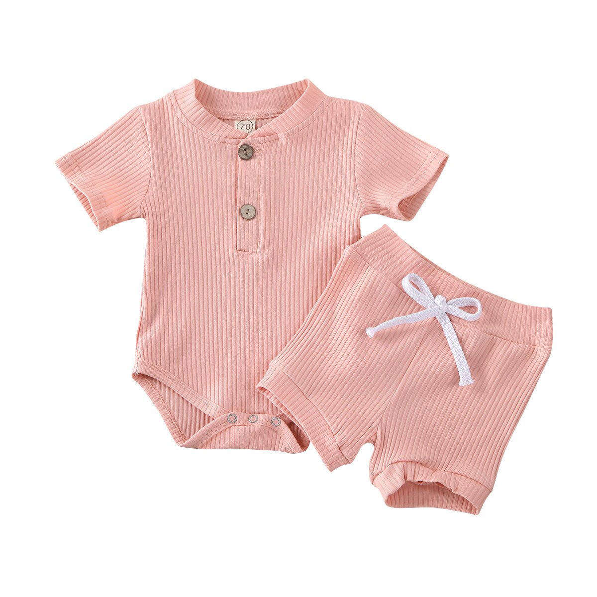 Kind baby jongen meisje kleding romper bodysuit shorts outfits zomerset: Roze / 6m
