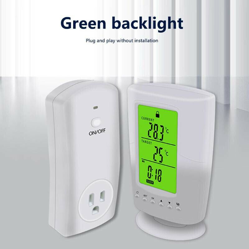 TS-2000 Programmable Thermostat Socket Intelligent Wireless LCD Display Green Backlight Home Smart Life Thermostats outlet