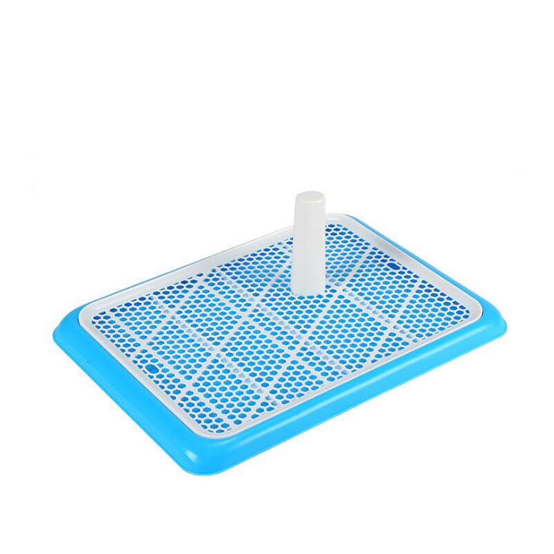 Haustier Wc Hund Tablett pee hund Welpen Töpfchen Tragbare Klo Ausbildung Pad Halfter Mit Zaun Pee Beitrag Töpfchen Für Hunde wc fach Abfluss: Blau 50x36x4cm