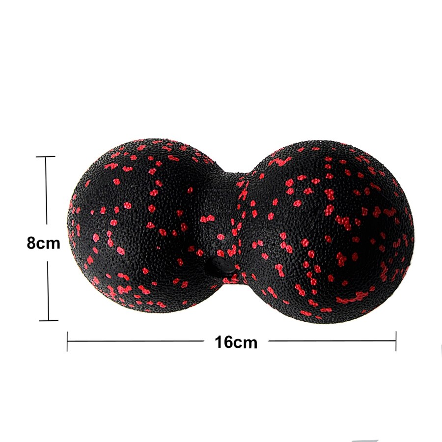 EPP Fitness Peanut Massage Ball Set Lacrosse ball for Shoulder Back Legs Rehabilitation Therapy Training: BlackRed16cm