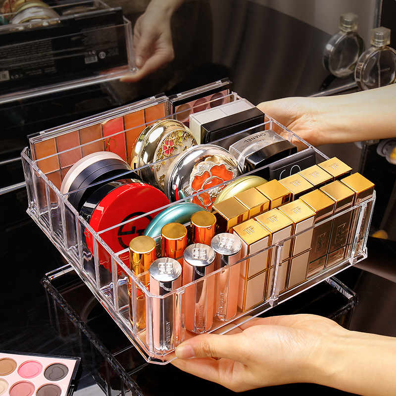 Clear Large Makeup Holder Eyeshadow Palette Storage Organizer Cosmetic Stand Multifunctional Lipstick Storage Box