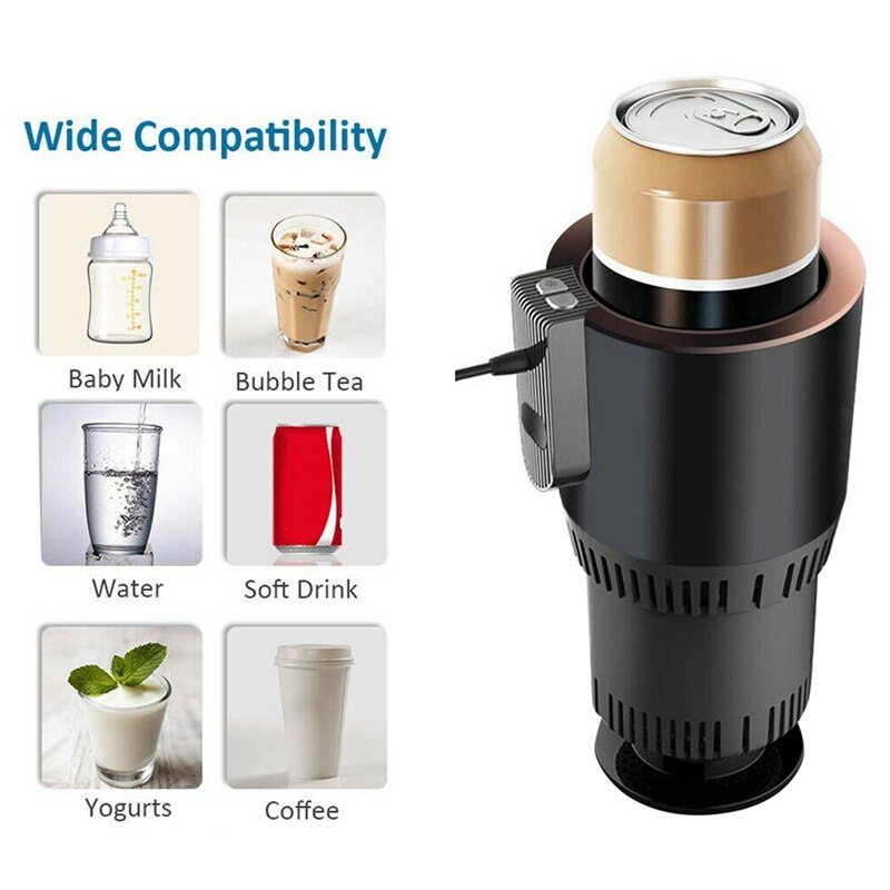 2-In-1 Smart Car Cup Warmer and Cooler 12V3A Electric Coffee Warmer Beverage Cooling & Heating Mug with Temperature Display for