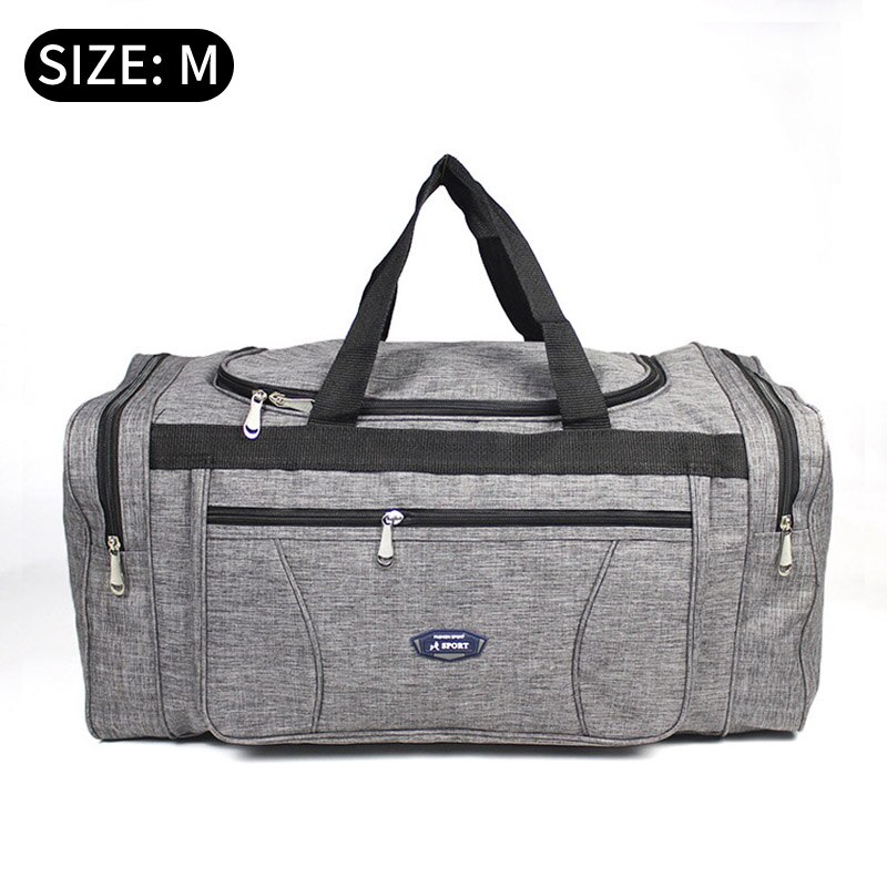 Bolsa de viaje Oxford para hombre y mujer, Maleta de viaje, bolsa de gran capacidad para hombre, bolsa deportiva para gimnasio XAB1: Medium Gray