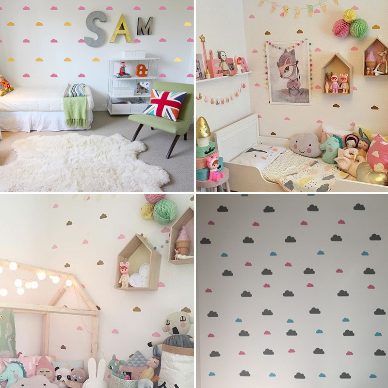 Little Cloud Stickers Baby Boy Rooms Wall Stickers For Kids Room Nursery Girl Room Wall Decal Stickers Bedroom Home Decoration