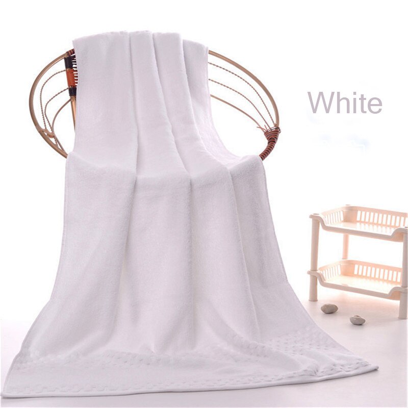 Egyptisk bomuldsbadehåndklæde 90*180 større størrelse mere tykkere boutique strandhåndklæde blød hudvenlig hotelbadehåndklæde: Hvid