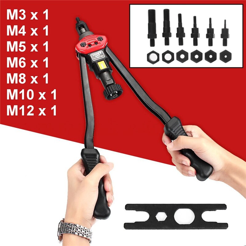 M3-m12 nitverktygssats nitningssats kit nitmuttrar insats tillbehör gängad nitdorn + nitmutssats