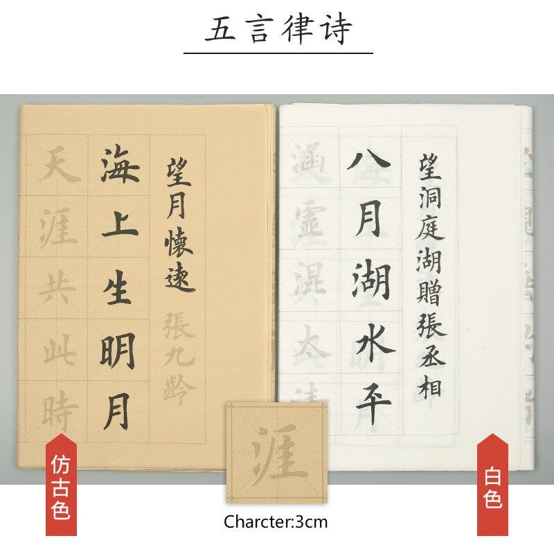 Chinese Calligraphy 40sheets Medium Regular Script Copybooks Chinese Calligraphie Copybook for Beginner Xuan Paper Poem Copybook: I