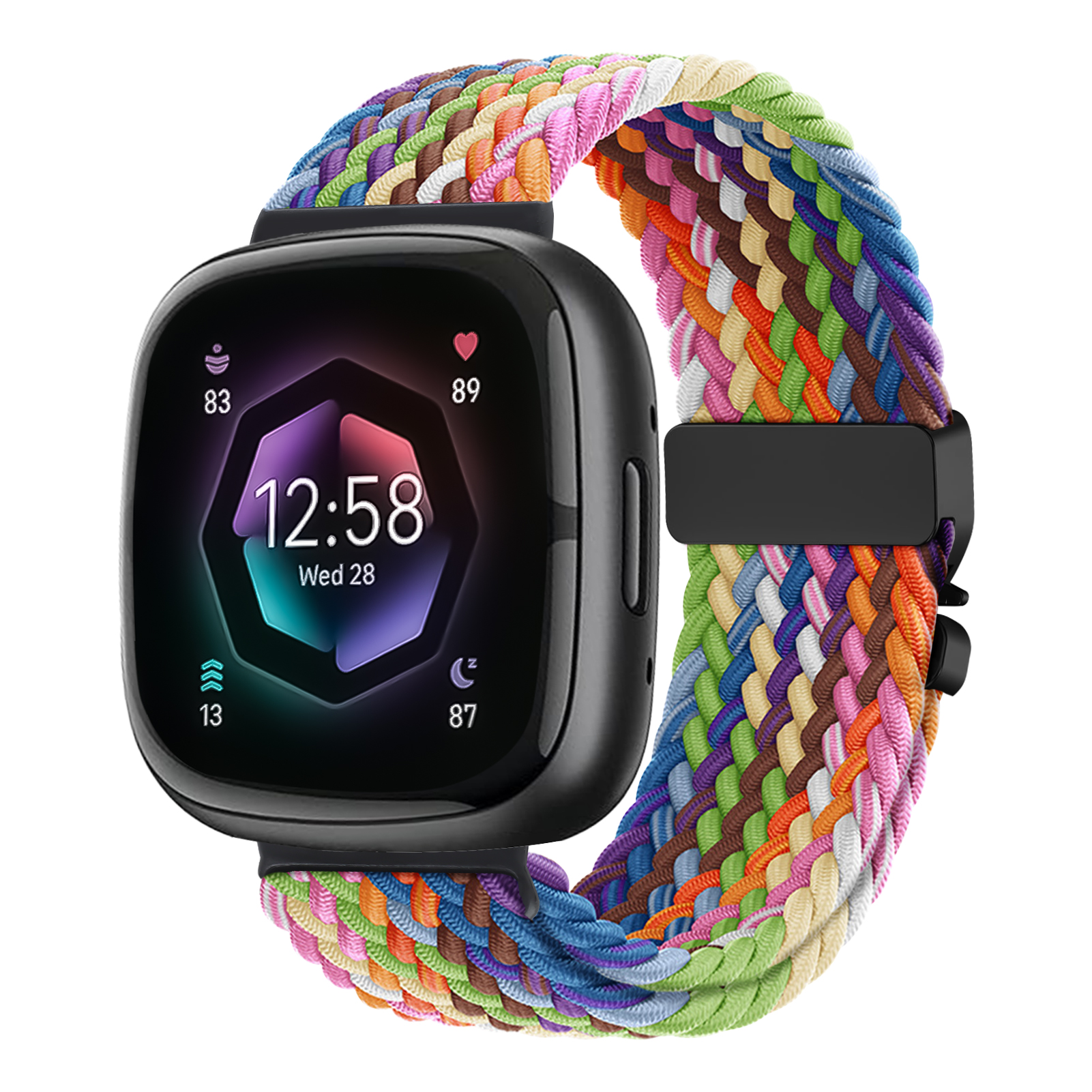 Parachute Braided Strap for Fitbit Versa 4 3 Sense 2 band Accessories replacment nylon correa Bracelet for Fitbit Versa 4 Strap: Orange / 14mm