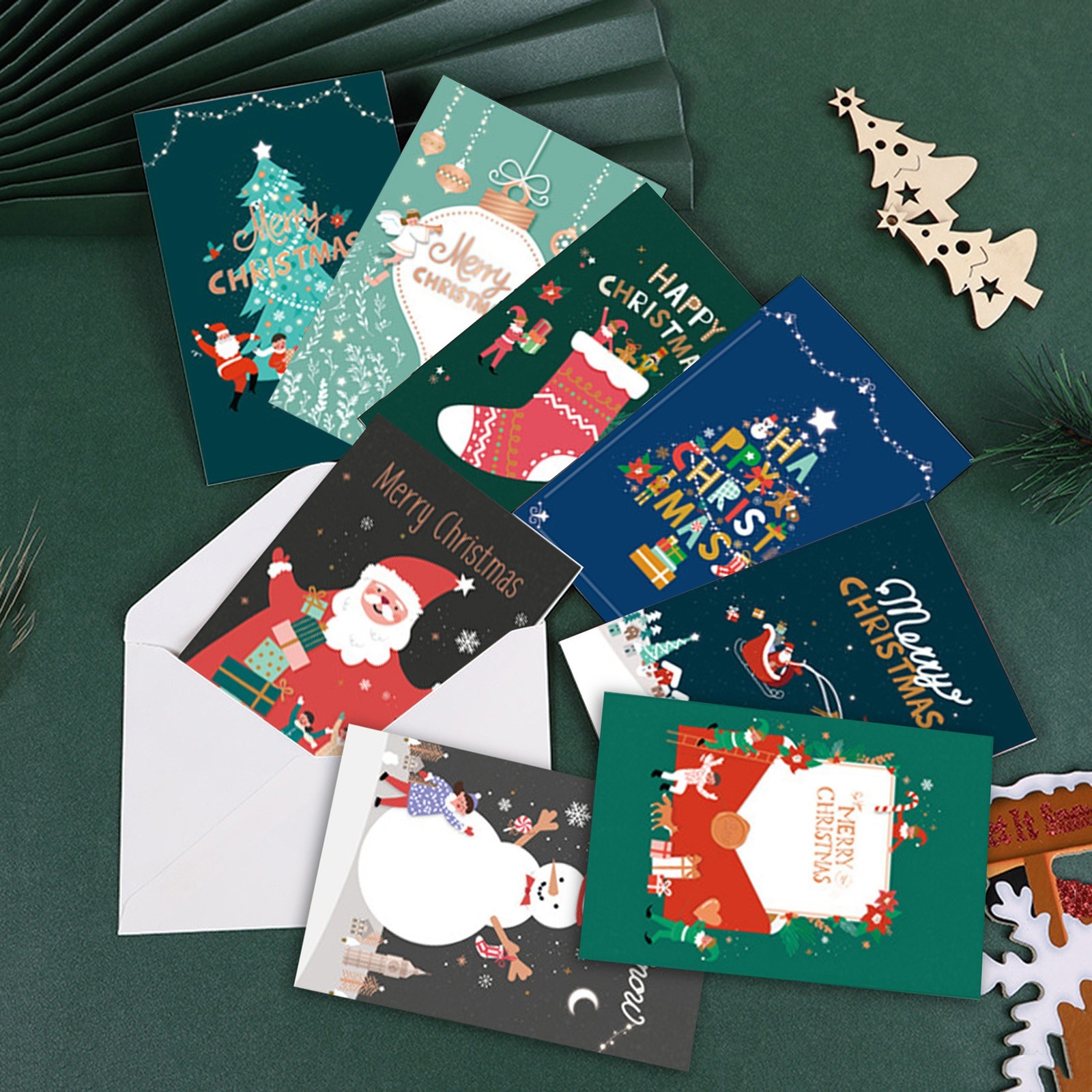 8 Sets Christmas Greeting Card Kids Christmas Blessing Greeting Cards Envelope Year Postcard Card Xmas Party