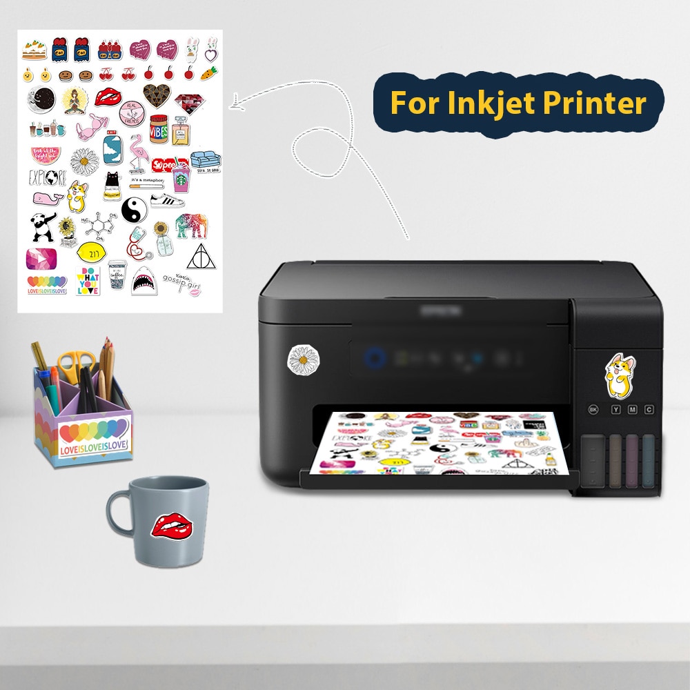 50 blätter matt Druckbare Vinyl Aufkleber Papier A4 (210*297mm) inkjet Drucker Papier für Inkjet drucker DIY Handwerk Kopie Papier