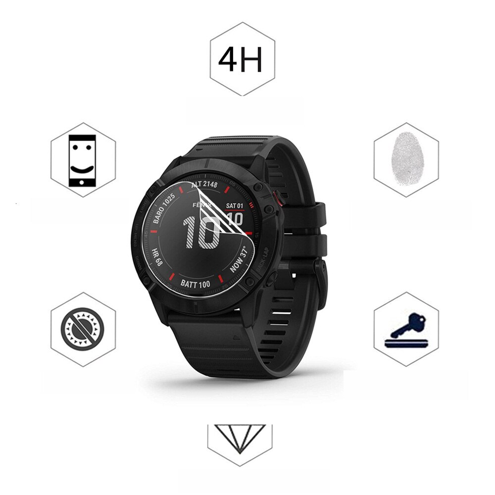 2Pcs Hydrogel Film Screen Protectors Voor Garmin Fenix 6 6S 6X Pro Sapphire Solar 2.5D Soft Tpu Clear horloge Shockproof Cover Case