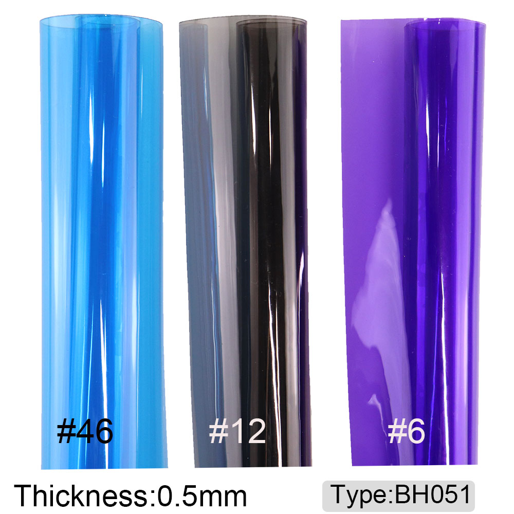 30x120CM 0,5mm neón rojo amarillo verde transparente tela de vinilo de PVC tela de vidrio suave impermeable para bolso arco DIY BH051