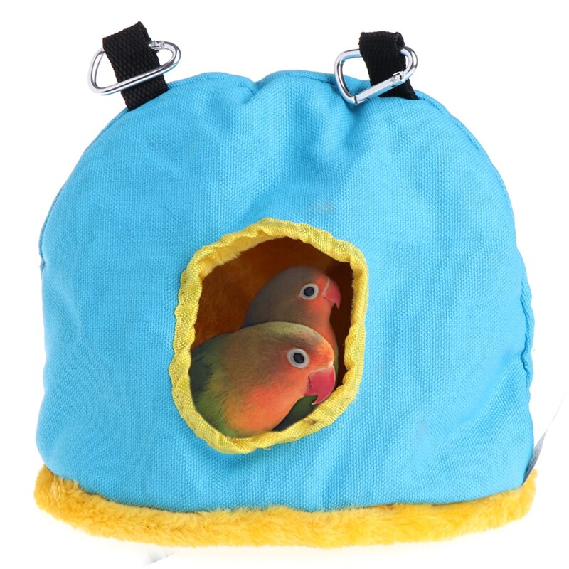 nido de loros de felpa cálido, hamaca de Mascota, pájaro colgante, columpio, cueva de cama, 3 tamaños