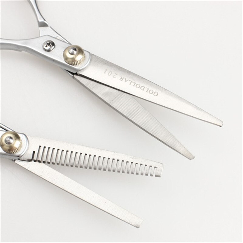 Salon Stainless Steel Hairdressing Scissors Set 2 Pieces Hair Scissors Regular Hair Cutting Scissor Thinning Shears Styling Tool