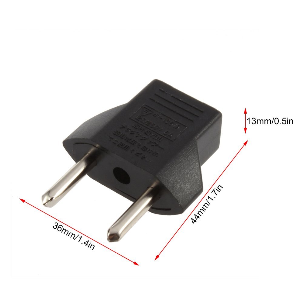 Enchufe adaptador de la UE 2 Pin plano a la UE 2 enchufe de clavija redonda cargador de energía comprar 1 obtener 1 gratis