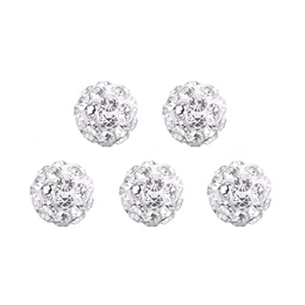 5/35 st 14g 16g ersättningskulor kroppssmycken rostfritt stål klar akrylkula för piercingstång skivstångsstift delar diameter: Vit / Rodiumpläterad