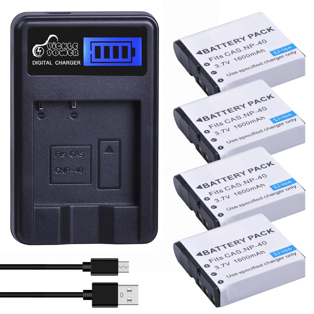 1600mAh NP-40 NP40 Batterie + LCD USB Ladegerät für Casio EX-Z30 Z40 Z50 Z55 Z57 Z400 Z750 Z850 FC100 FC150 FC160S P505 P600 P700.