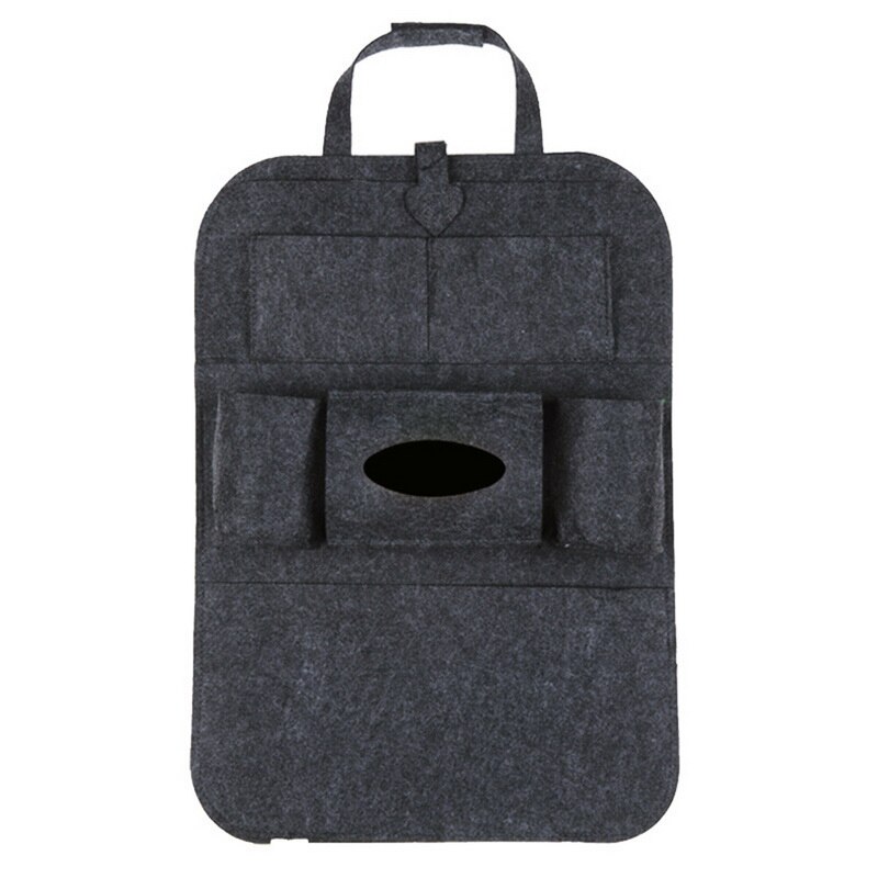 Organizador Universal para almacenaje para asiento trasero de coche, bolsa de almacenamiento de fieltro elástico para maletero, organizador con 6 bolsillos, accesorios para coche colgantes, 1 ud.