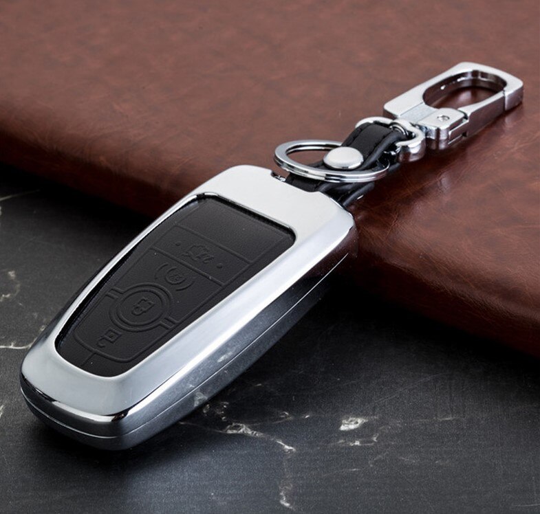 Bilnøgleholder kæde til ford mondeo explorer edge expedition f -450 f-350 f250 f150 fusion mustang everest: 4 knapper sort