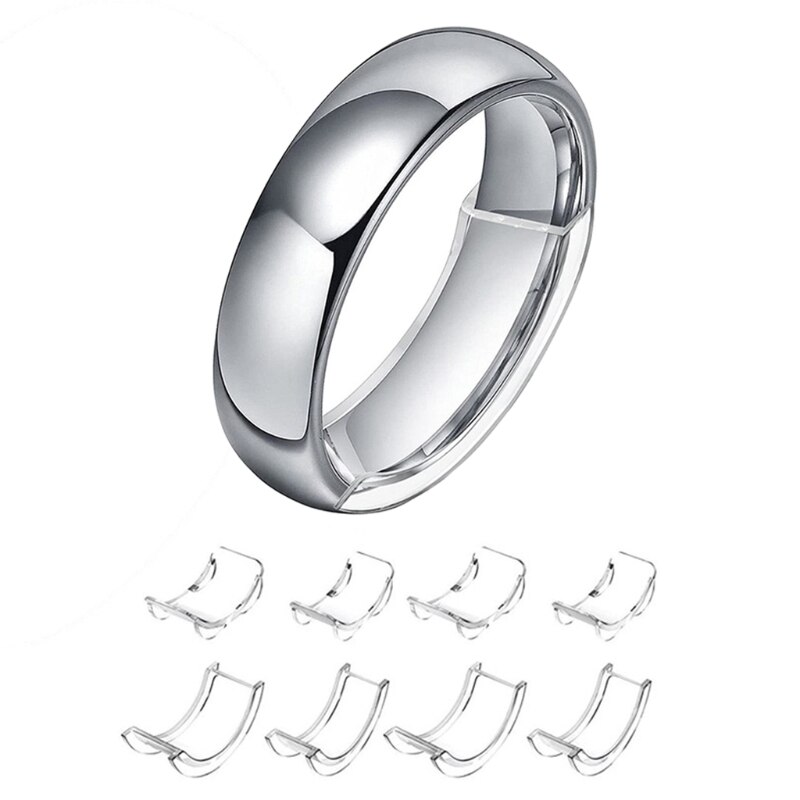Ajustador de silicona Invisible transparente para anillo, 8 tamaños, anillos sueltos, reductor, apto para cualquier anillo, herramientas de joyería
