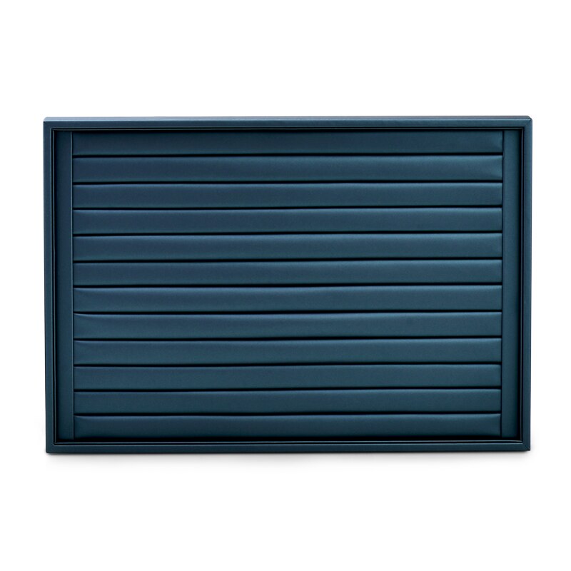 OIRLV – plateau à bijoux en cuir, 12/24 grilles, présentoir bleu pour bague, collier, Bracelet, emballage, organisateur de bijoux: P06404