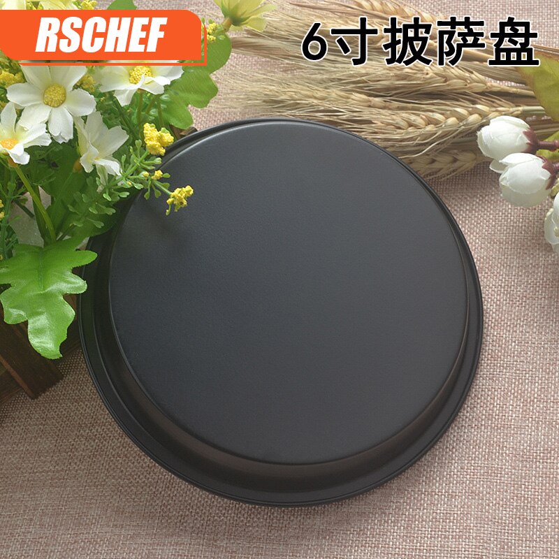 1Pcs Dikke 6/7/8/9/12/13-Inch Carbon Staal Non-stick Pizza schotel Ronde Pizza Plaat Diy Thuis Bakken Lade Bakvorm Oven