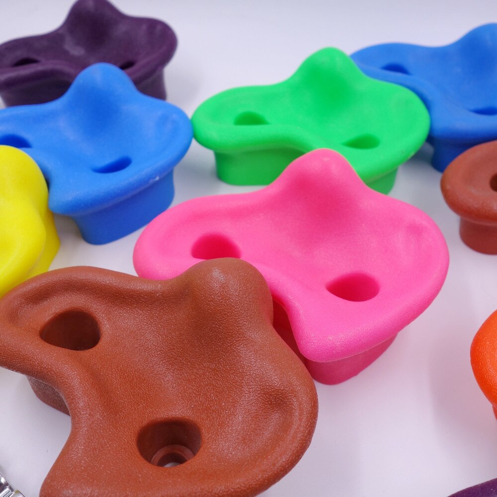 10 Pcs Rock Climbing Stone Children Sport Toy Rocks Wall Grab Stones Hand Feet Holds Grip with Fixings- Large Size