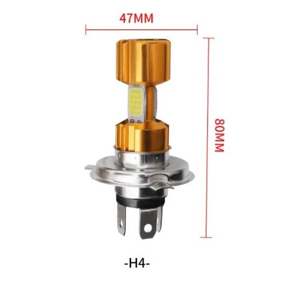 H4/P15D/BA20D 18W Led 3 Cob Motorfiets Koplamp Lamp 2000LM 6000K Hi/Lo Beam licht: H4
