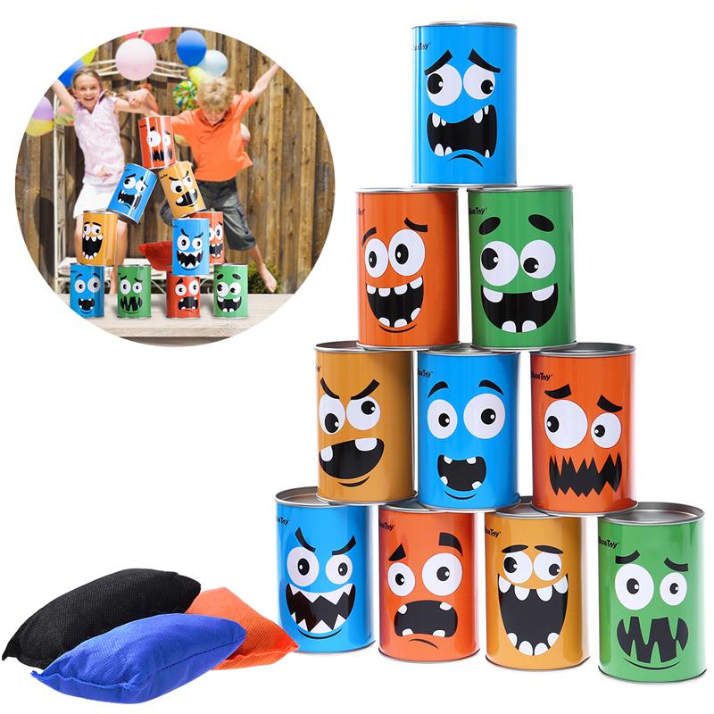 10Pcs Bean Bags Can Toys Outdoor Circus Toss Game Booth Bean Bags Toy Toss Game for Backyard Garden