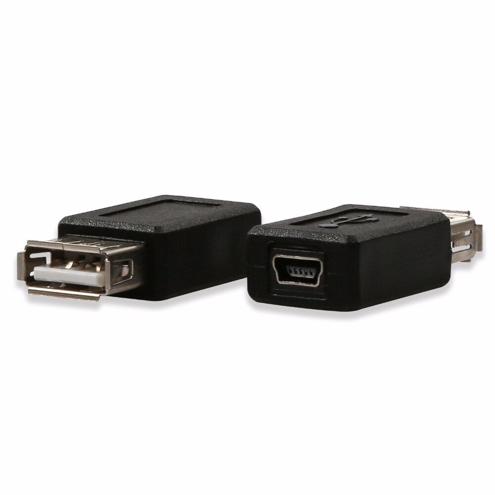 2pcs/lot USB 2.0 A Female to USB B Mini 5 Pin Female Adapter Converter